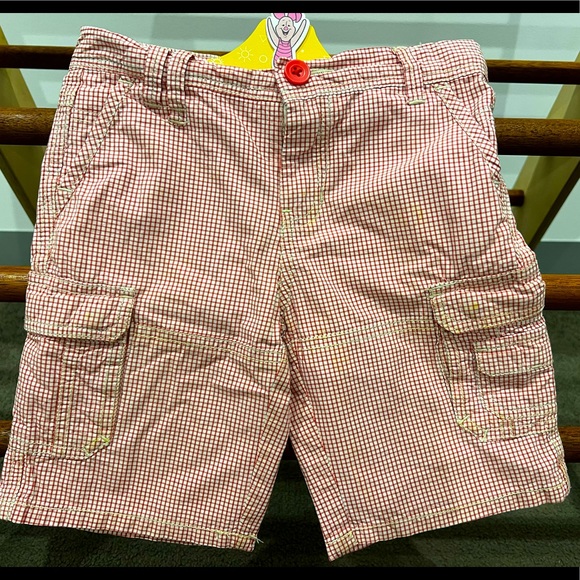 Boys Vintage Gingham Cargo Shorts 